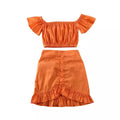 Girls’ Orange Skirt Set