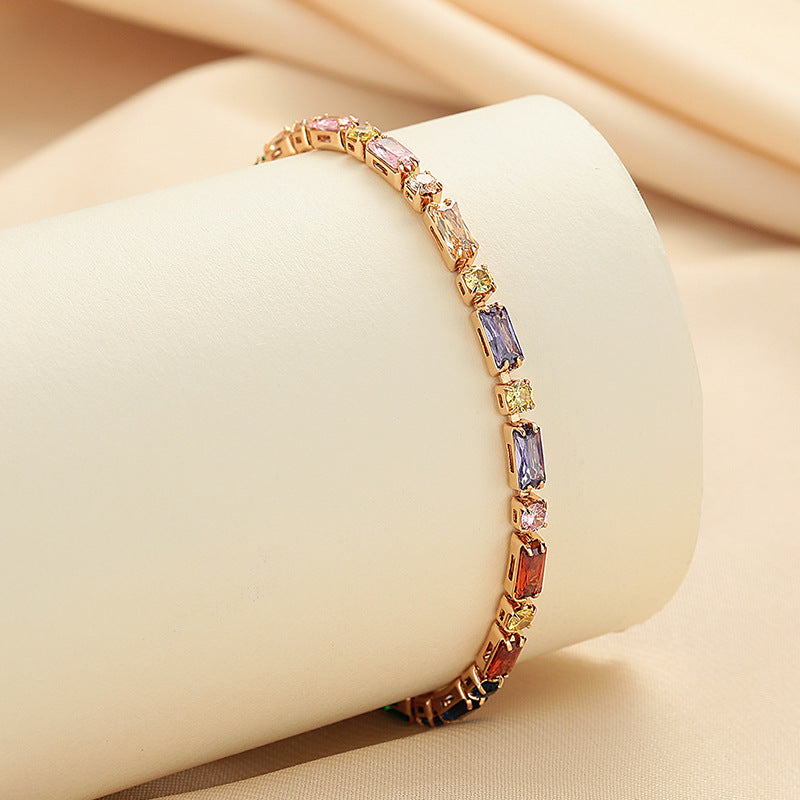 Pulsera Elegante de Zirconia Colorida