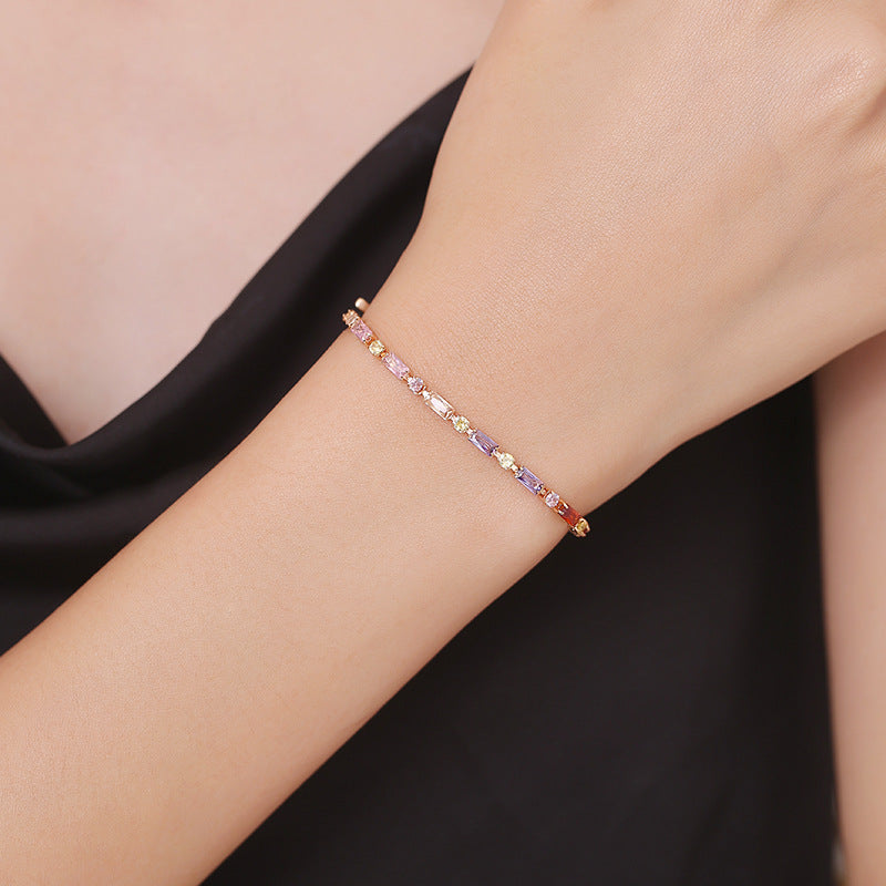 Pulsera Elegante de Zirconia Colorida
