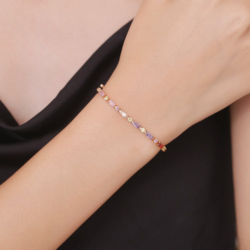 Pulsera Elegante de Zirconia Colorida