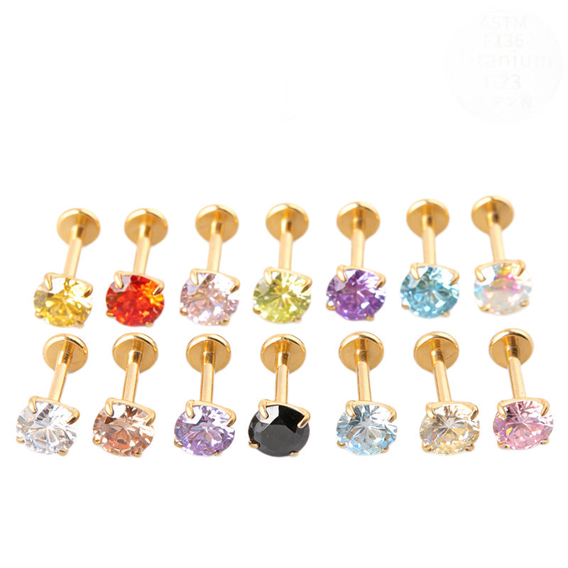 18K Gold-Plated Zircon Stud Earring