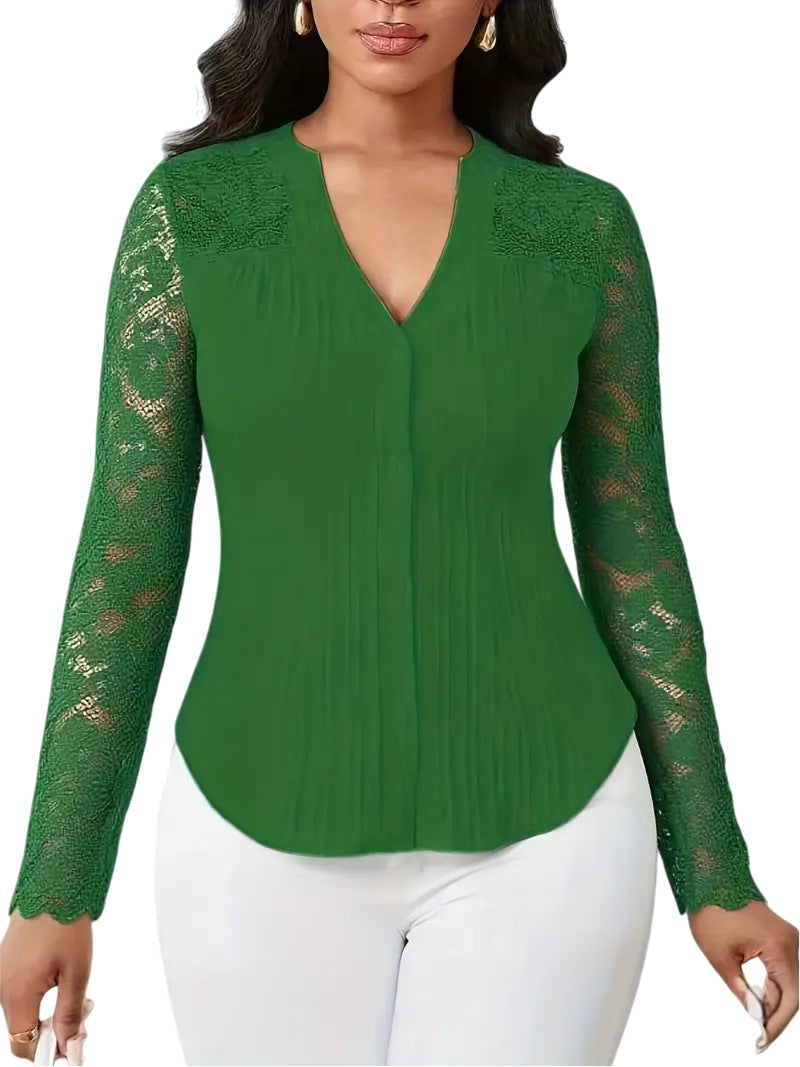 Hollow-Out V-Neck Long Sleeve Cardigan for Women