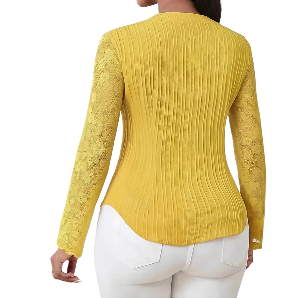 Hollow-Out V-Neck Long Sleeve Cardigan for Women