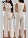 Floral Off-Shoulder Set and Tie-Front Pants
