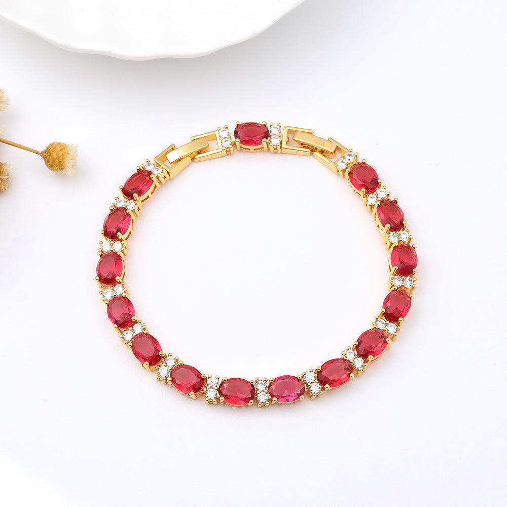 Pulsera sencilla de circonitas de cristal