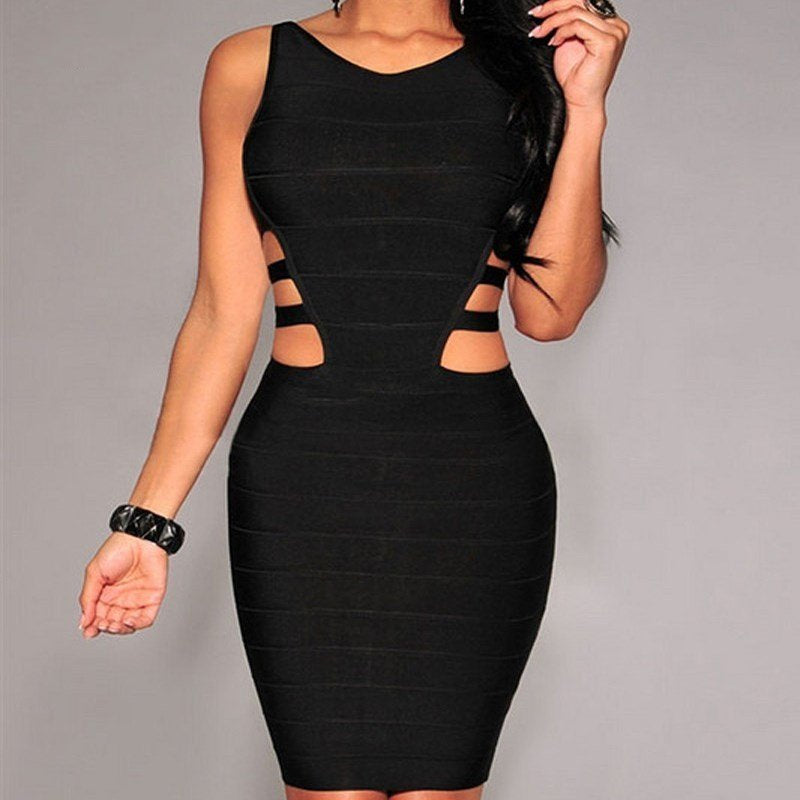 Sleeveless Black Fitted Dress