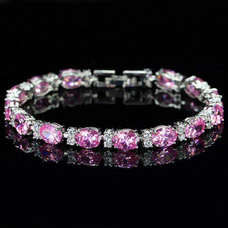 Pulsera sencilla de circonitas de cristal