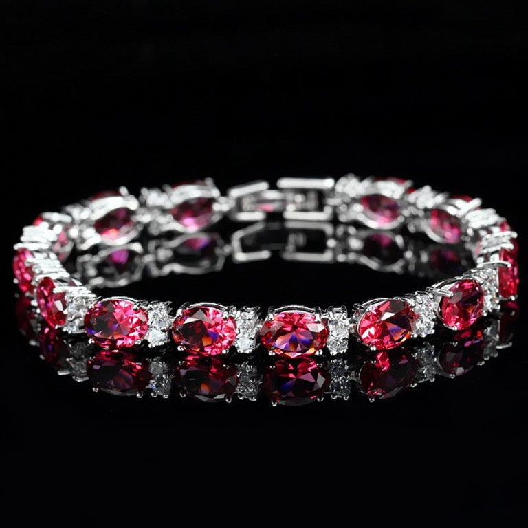 Pulsera sencilla de circonitas de cristal