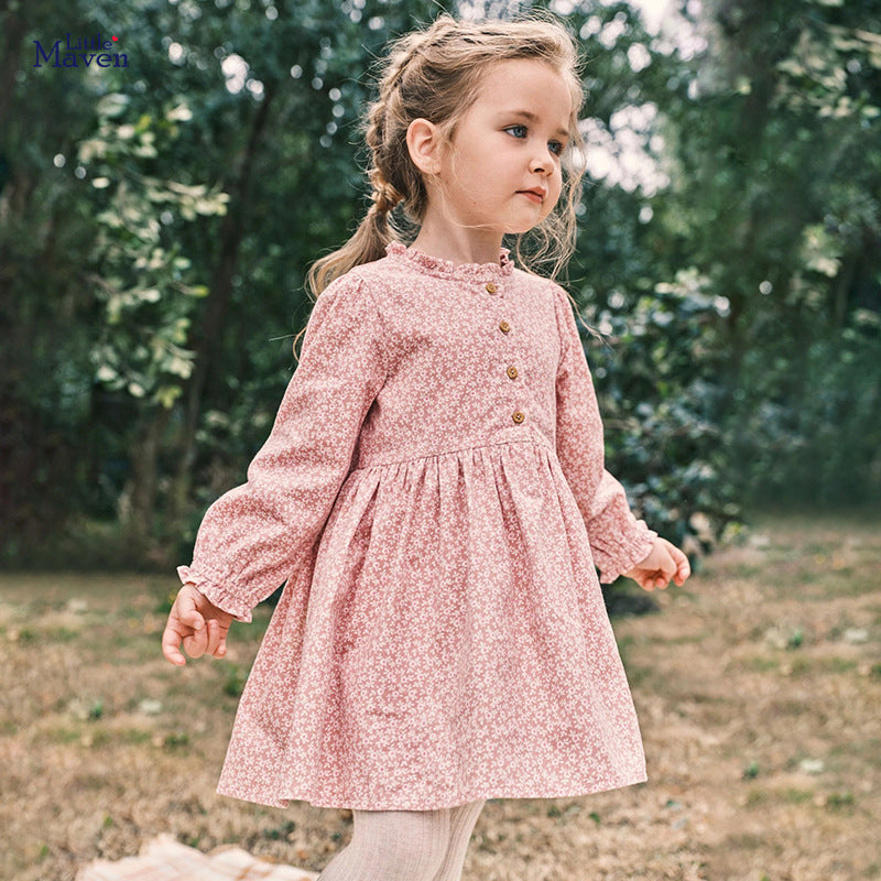 Robe princesse en coton à manches longues