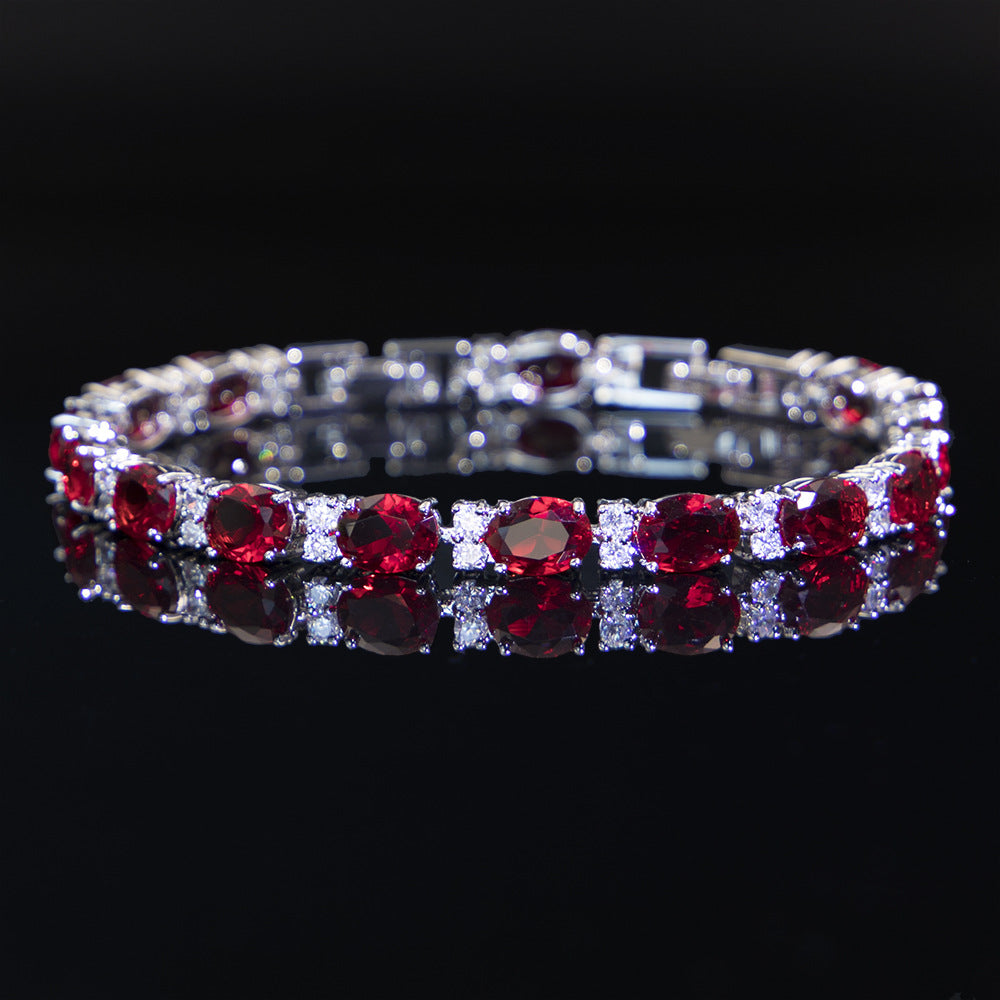Pulsera sencilla de circonitas de cristal