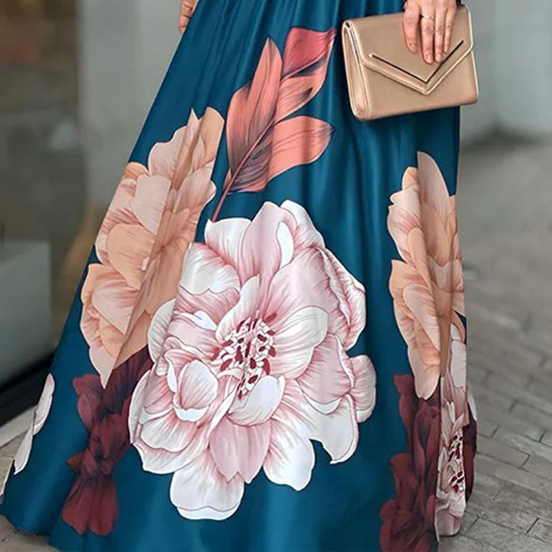 Printed Shirt and Elegant Long Skirt Set
