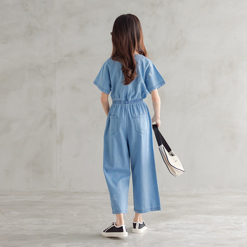 Pantalones coreanos de pierna ancha para niña