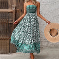 Printed Maxi Dress Open Back Sleeveless