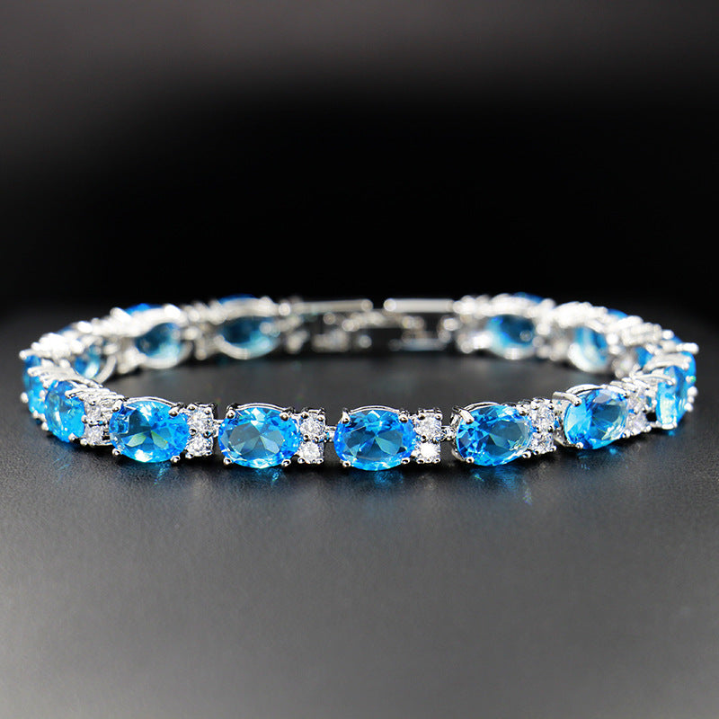 Pulsera sencilla de circonitas de cristal
