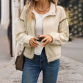 Fleece Cardigan Jacket with Contrasting Finishes