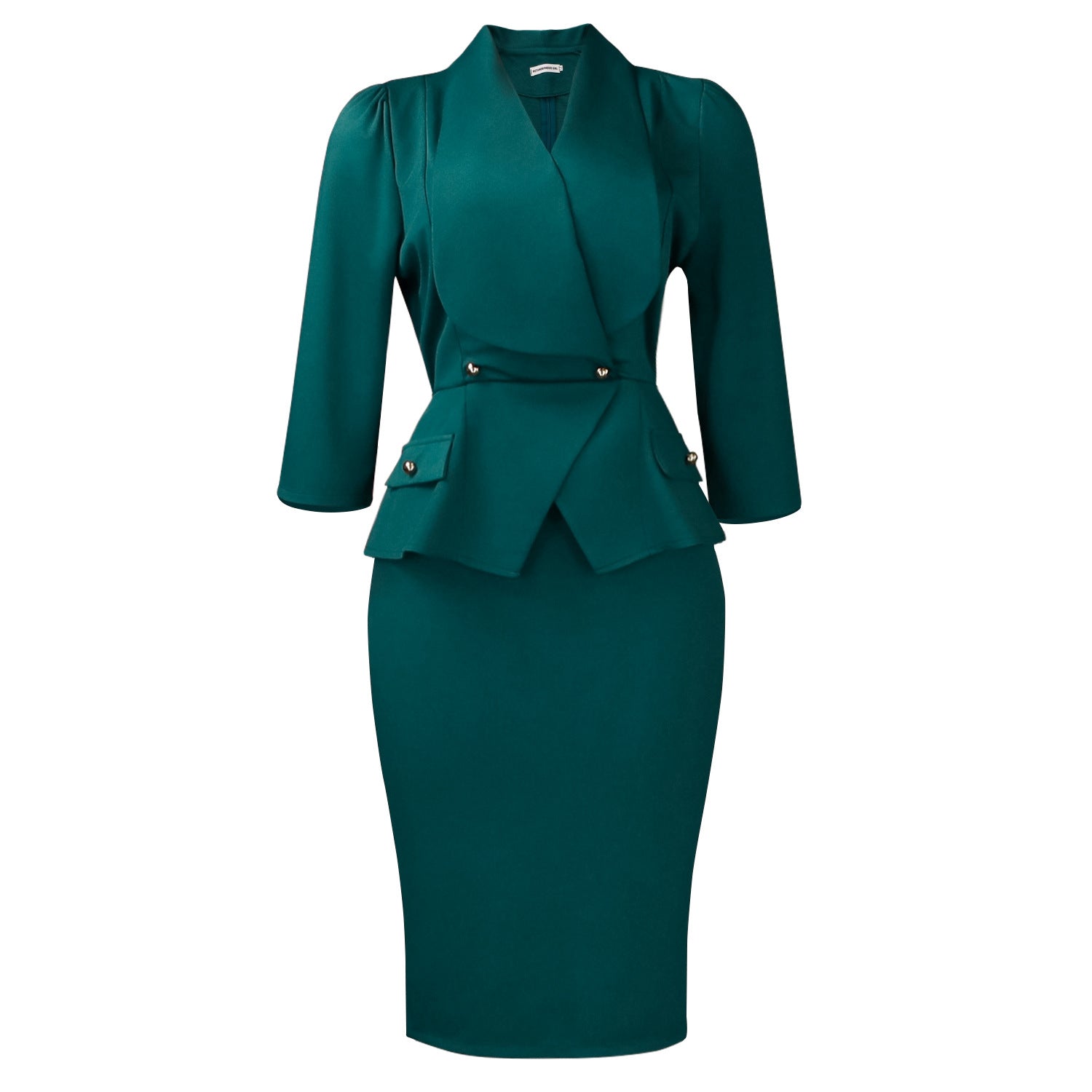 Women’s Elegant Belted Bodycon Midi Dress