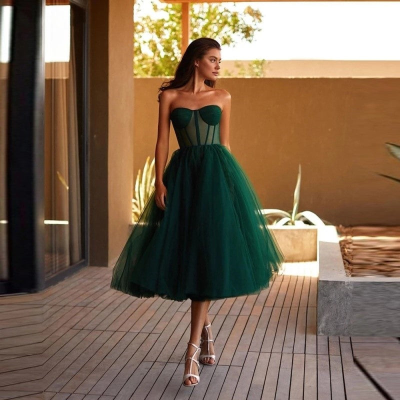 Elegant Red Long Evening Dress