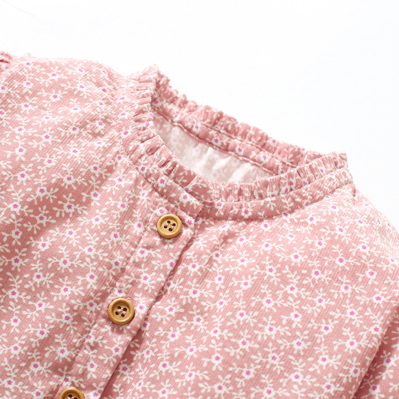Robe princesse en coton à manches longues