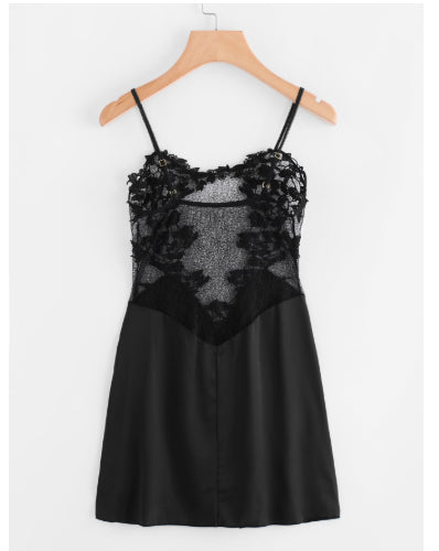 Lightweight Lace Nightgown with Thin Straps