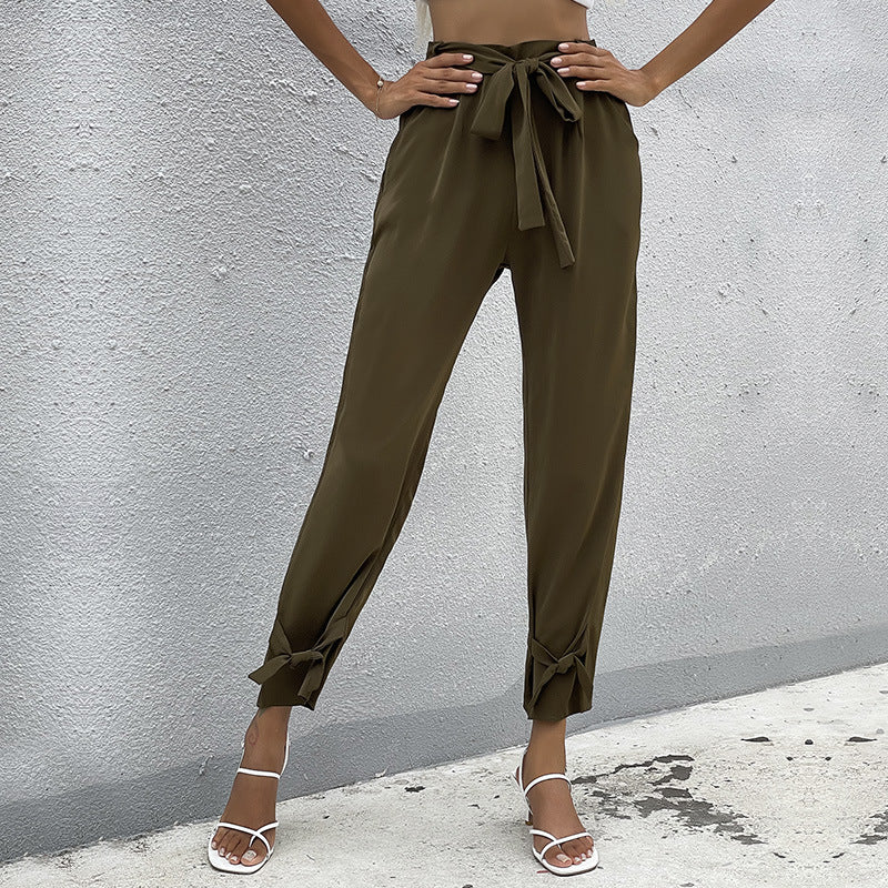 Pantalones 7/8 Ajustados con Detalles de Encaje