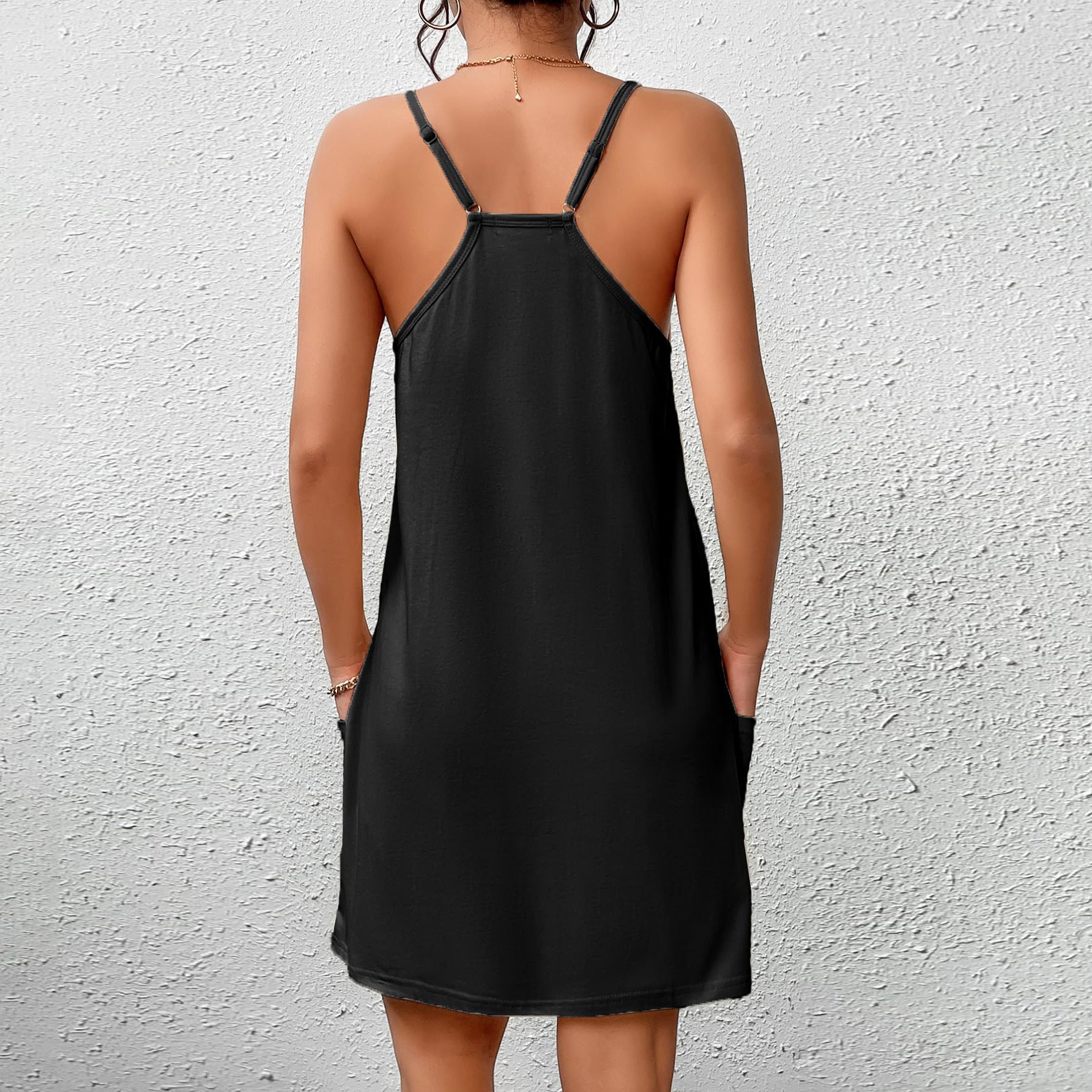 Camisón de estar con tirantes finos y bolsillo