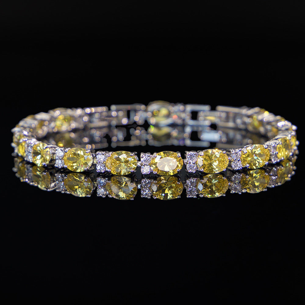 Pulsera sencilla de circonitas de cristal