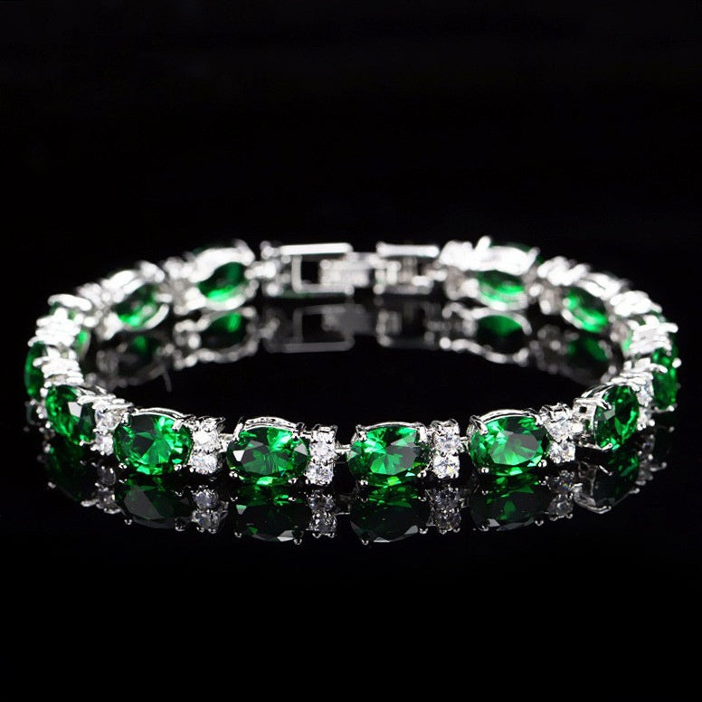 Pulsera sencilla de circonitas de cristal