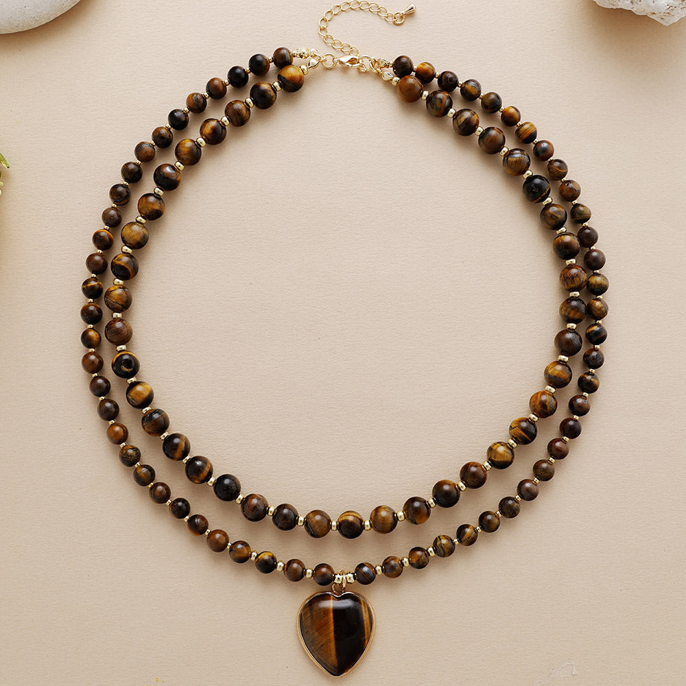 Collar de cristal de doble capa inspirado en Francia