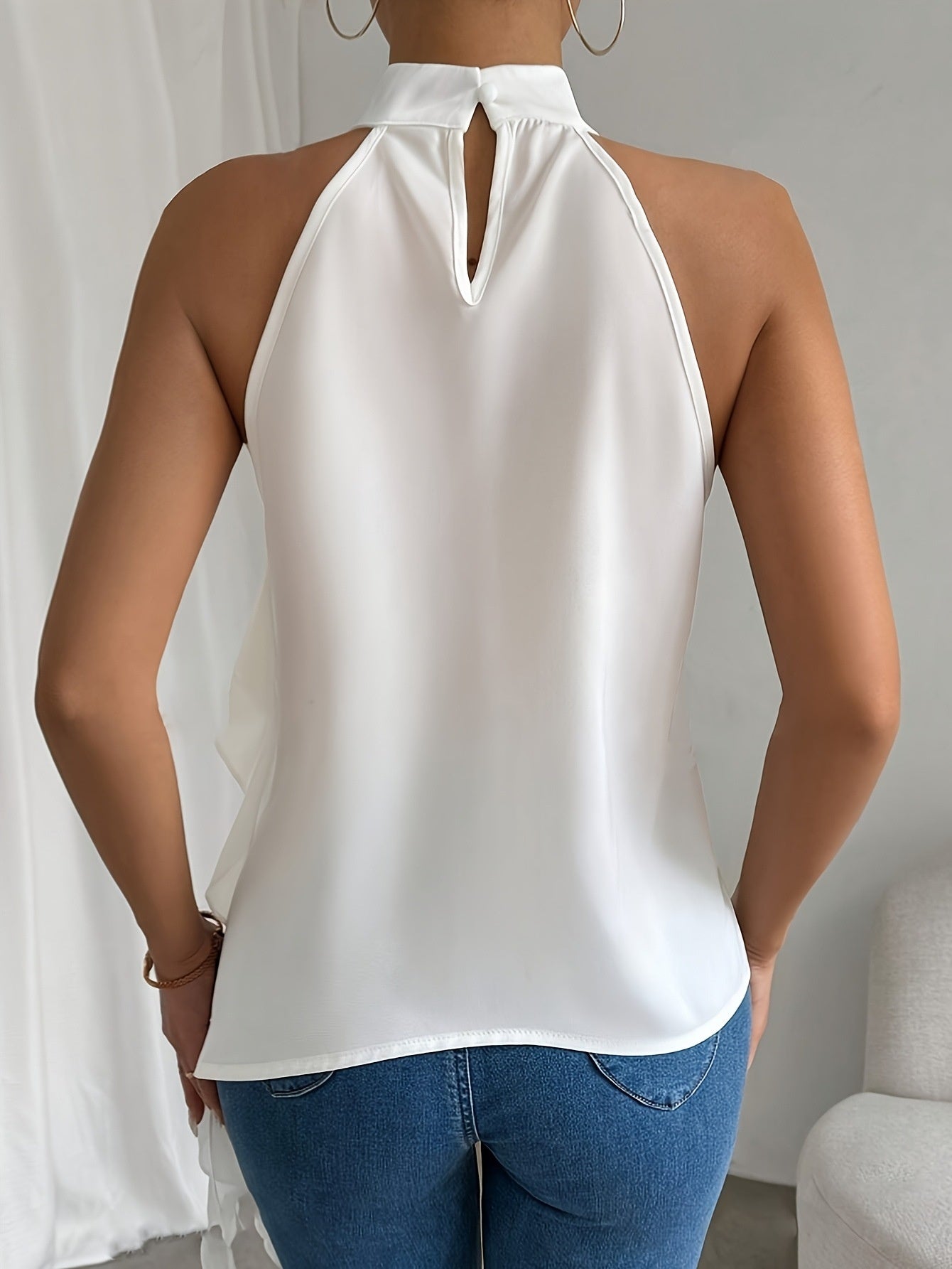 Open Back Top with Halter Neck