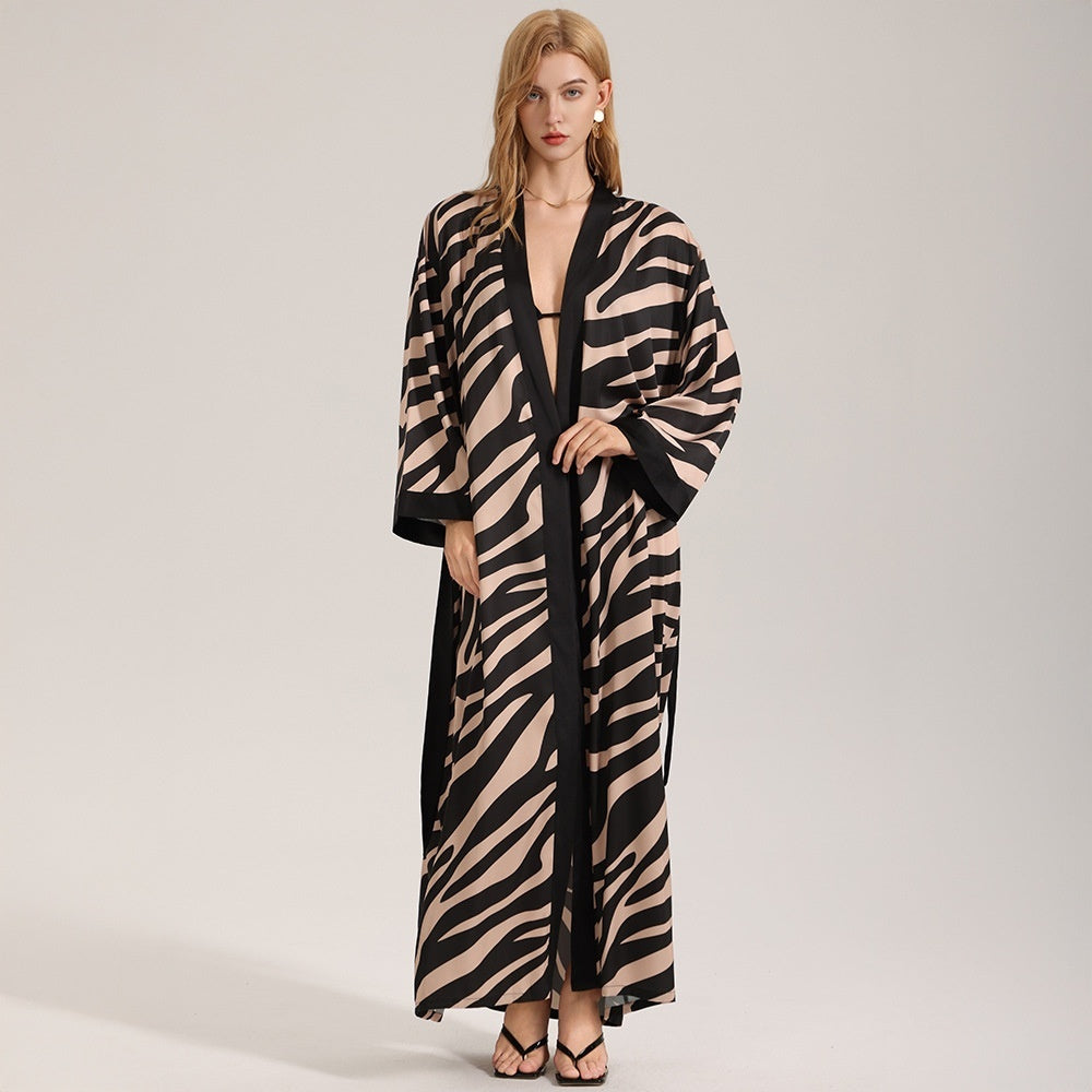 Light Zebra Print Pajama Set with Long Sleeves