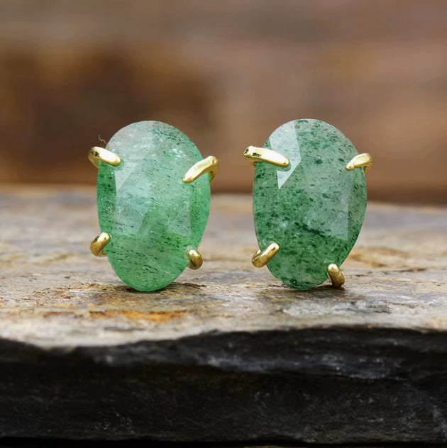 Pendientes de cristal en tono labradorita