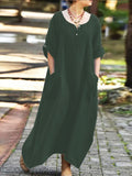 Vestido Suelto Sólido de Corte Acampanado para Mujer