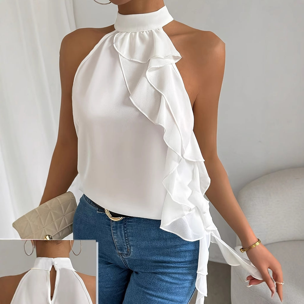 Open Back Top with Halter Neck