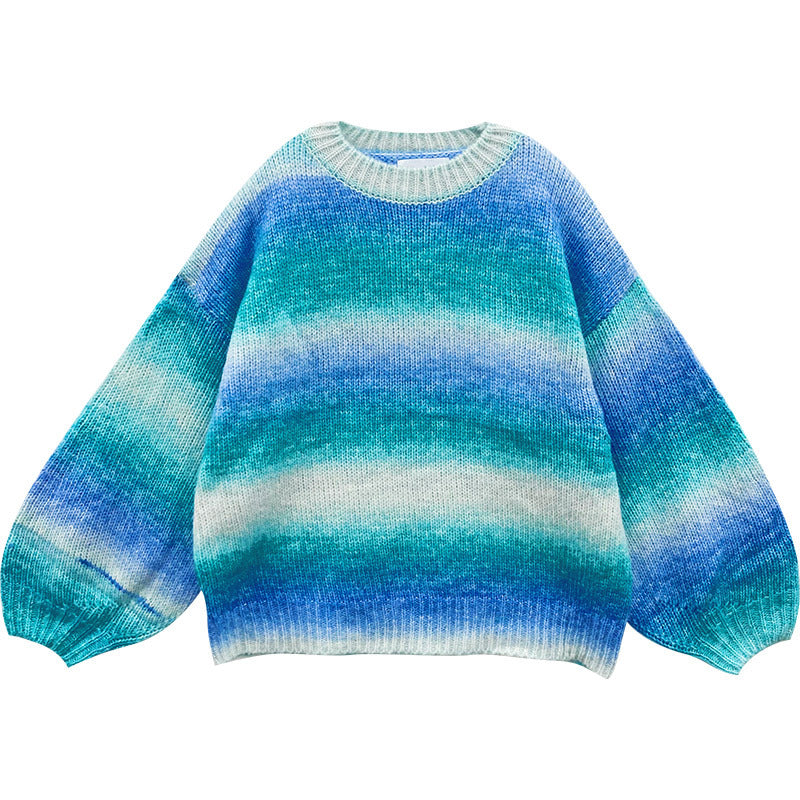 Girls’ Loose Korean-Style Pullover Sweater