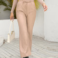 Wide-Leg Faux Leather Pants with Straight Cut