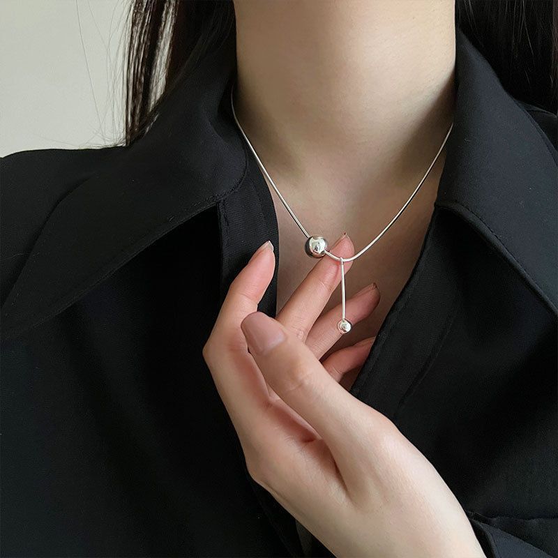 Silver Round Bead Necklace