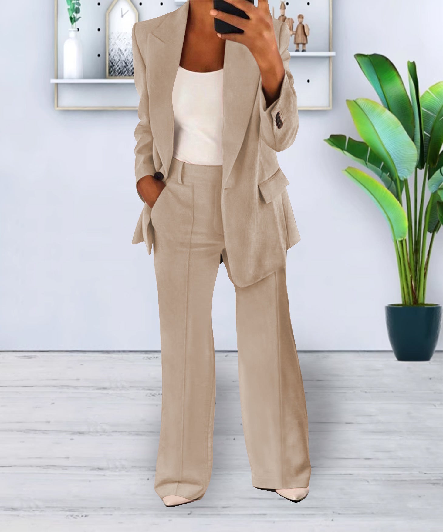 Stylish Casual Long Sleeve Suit for Women