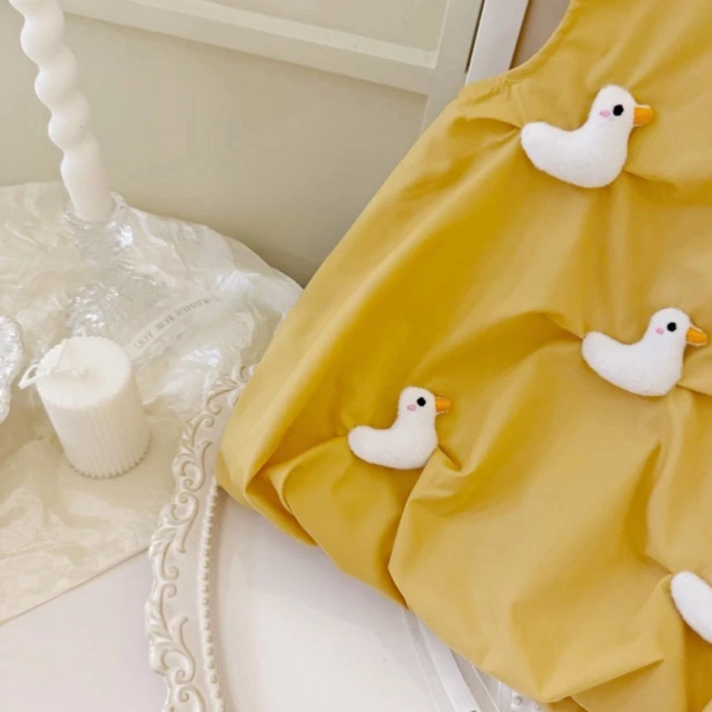Yellow Cotton Dress "Little Duck" for Little Girls