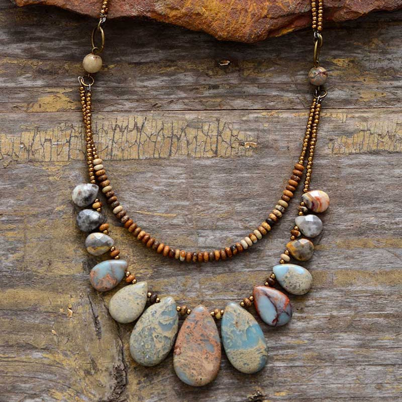 Collar con colgante de piedra natural de alta calidad