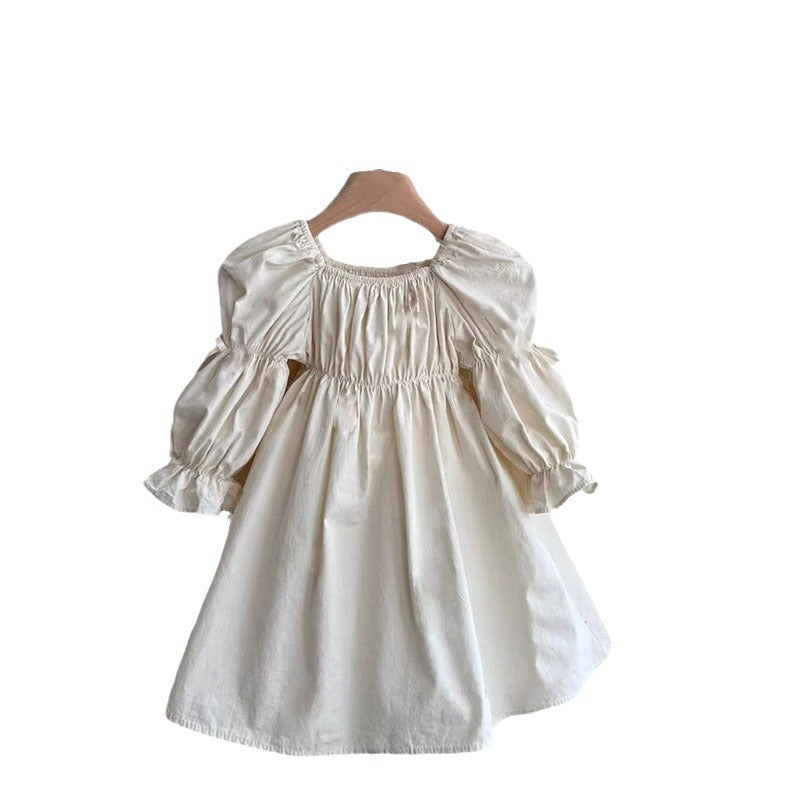 Princess Dress with Puff Sleeves Little Girls (Cotton)