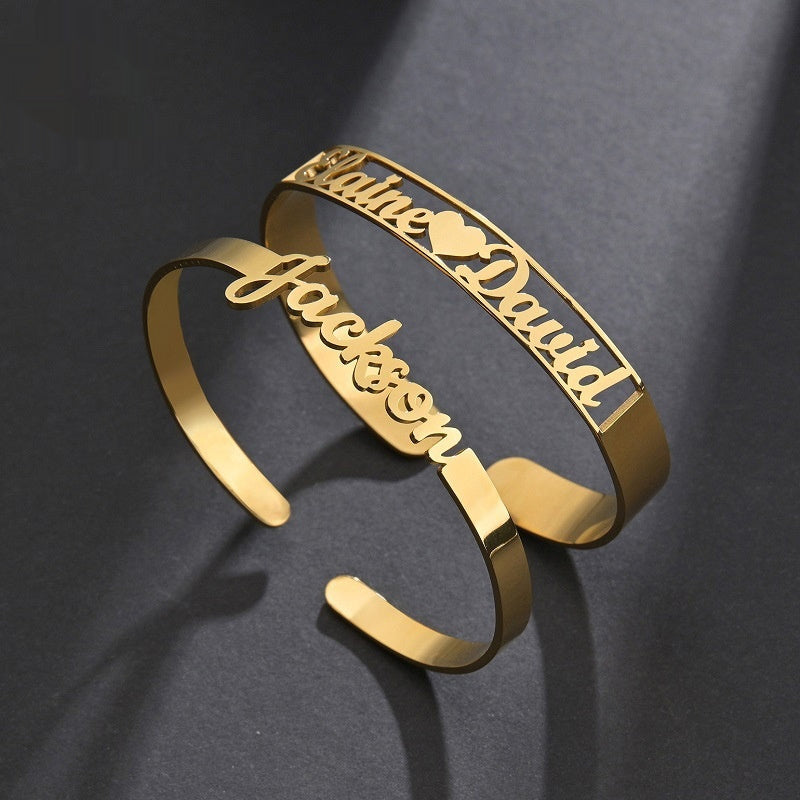 Pulsera personalizada de acero inoxidable con inicial