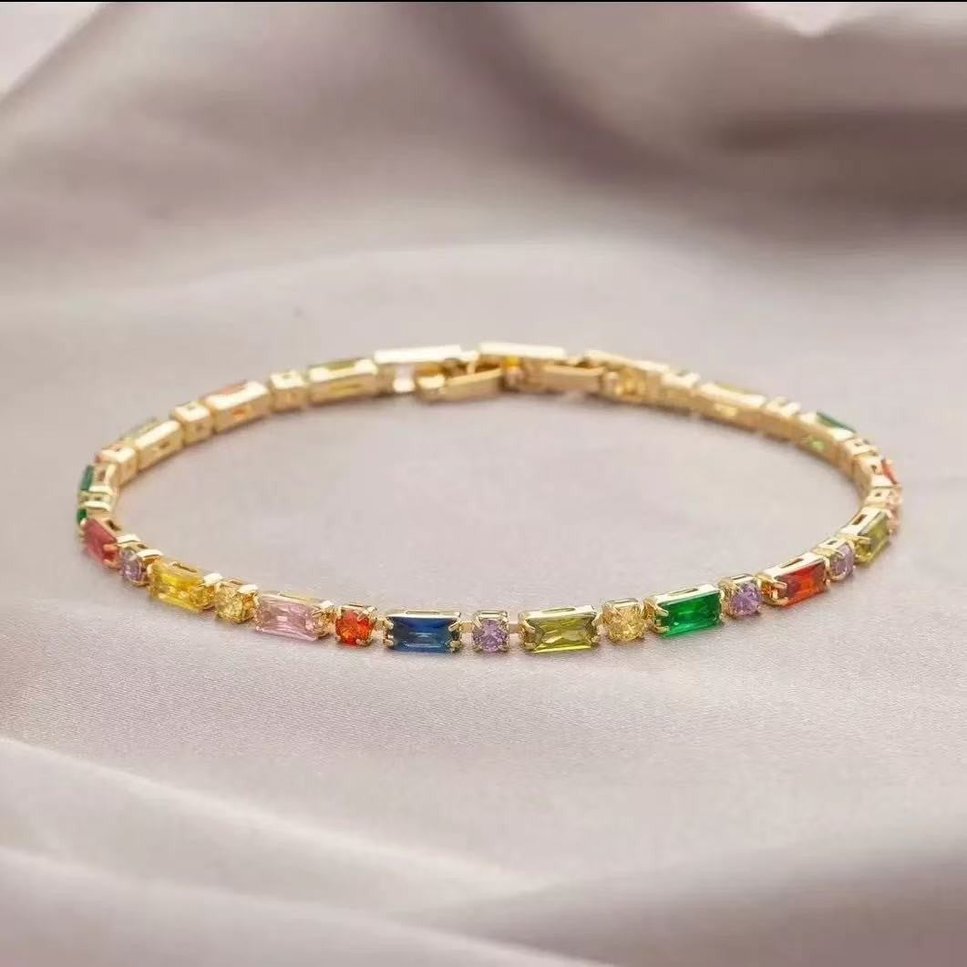 Pulsera Elegante de Zirconia Colorida