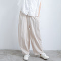 Wide Cotton and Linen Harem Pants