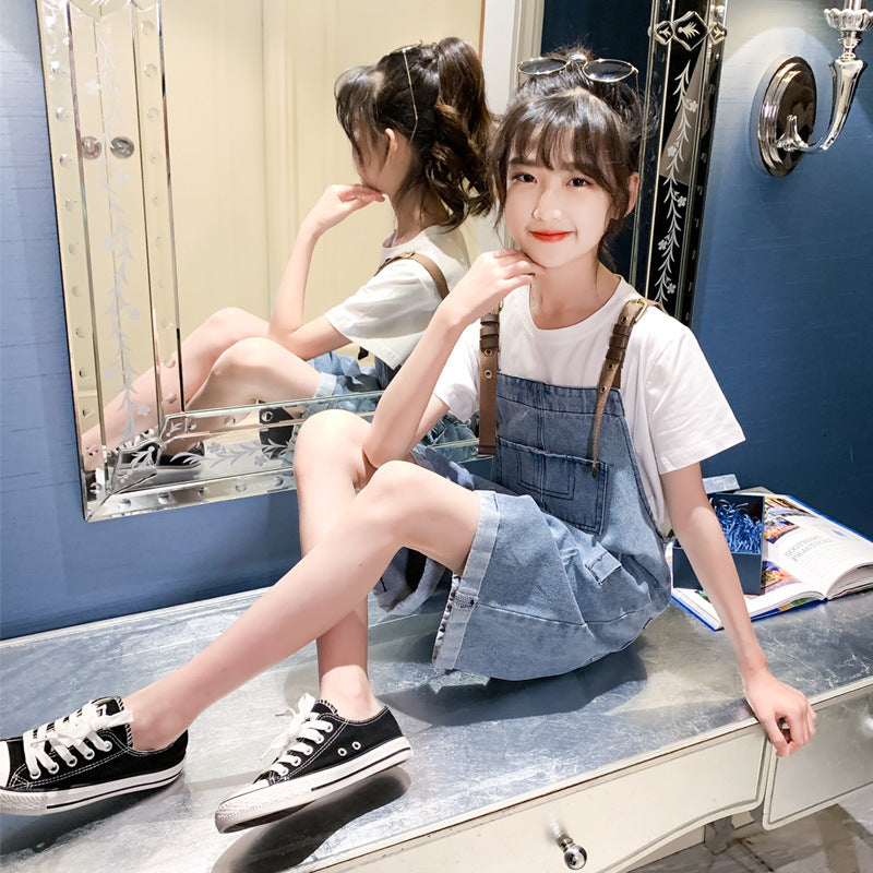 Girls’ Summer T-Shirt & Suspender Skirt Set