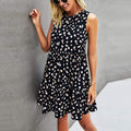 Vestido de verano sin mangas de lunares con bolsillos