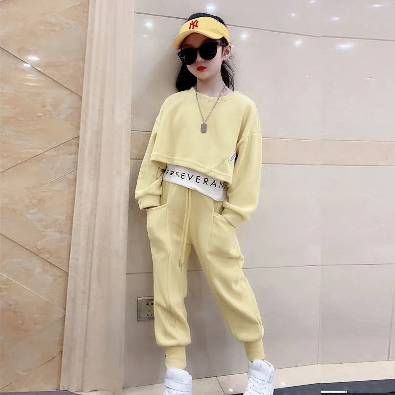 Girls’ Casual Knit Sweater & Pants Set