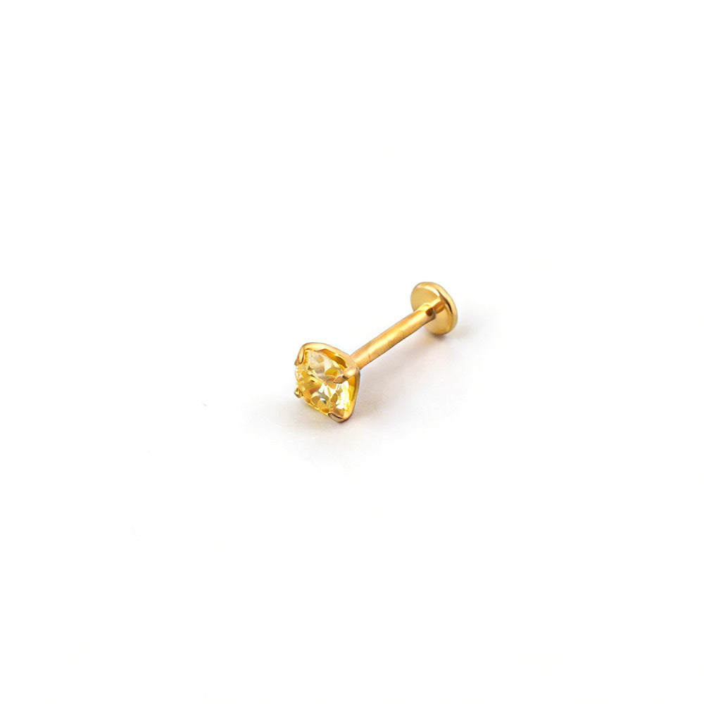 Pendiente de Circonita con Baño de Oro de 18K
