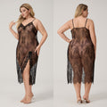 Plus Size Long Satin Lace Nightgown