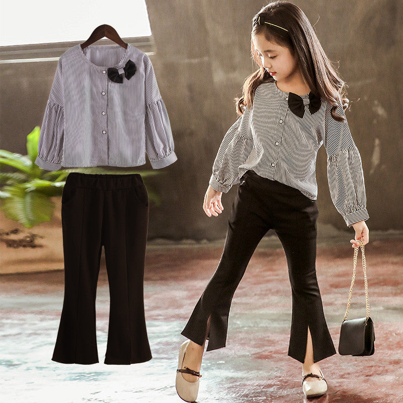 Girls’ Spring Bow Shirt & Pants Set