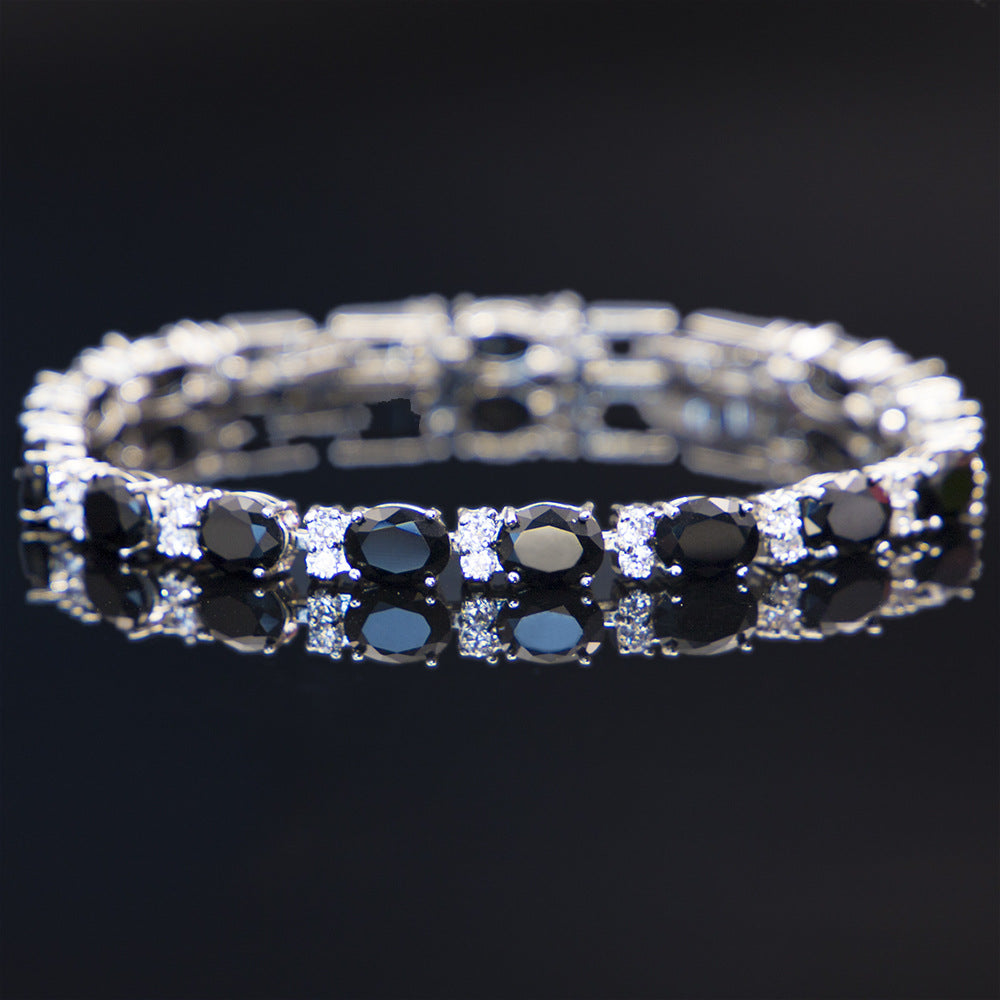 Pulsera sencilla de circonitas de cristal